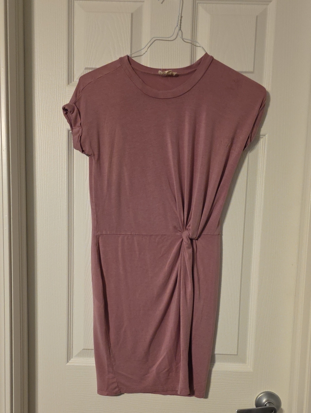 Ultra Flirt Mauve Twist-Front Midi Dress
